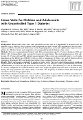 Cover page: Home Visits for Children and Adolescents with Uncontrolled Type 1 Diabetes