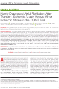 Cover page: Newly Diagnosed Atrial Fibrillation After Transient Ischemic Attack Versus Minor Ischemic Stroke in the POINT Trial