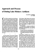 Cover page: Approach and Process of Dating Lake Mohave Artifacts