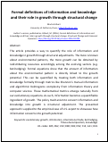 Cover page: Formal definitions of information and knowledge and their role in growth through structural change