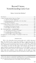 Cover page: Beyond Unions, Notwithstanding Labor Law