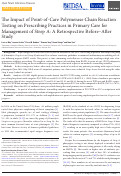 Cover page: The Impact of Point-of-Care Polymerase Chain Reaction Testing on Prescribing Practices in Primary Care for Management of Strep A: A Retrospective Before–After Study