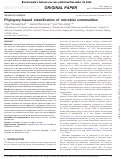 Cover page: Phylogeny-based classification of microbial communities