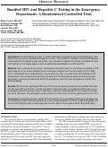 Cover page: Bundled HIV and Hepatitis C Testing in the Emergency Department: A Randomized Controlled Trial