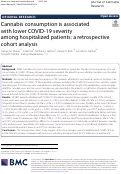 Cover page: Cannabis consumption is associated with lower COVID-19 severity among hospitalized patients: a retrospective cohort analysis