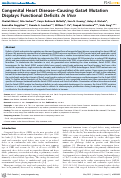 Cover page: Congenital Heart Disease–Causing Gata4 Mutation Displays Functional Deficits In Vivo