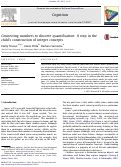 Cover page: Connecting numbers to discrete quantification: A step in the child’s construction of integer concepts