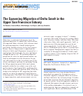 Cover page: The Spawning Migration of Delta Smelt in the Upper San Francisco Estuary