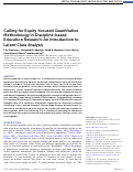 Cover page: Calling for Equity-focused Quantitative Methodology in Discipline-based Education Research: An Introduction to Latent Class Analysis.