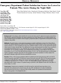 Cover page: Emergency Department Patient Satisfaction Scores Are Lower for Patients Who Arrive During the Night Shift