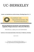 Cover page: Does the Electoral Connection Link the Branches?: Legislative Responsiveness to to Executive Elections