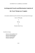 Cover page: An Integrated Genetic and Biochemical Analysis of the Yeast Telomerase Complex