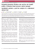 Cover page: Estimated glomerular filtration rate and the risk–benefit profile of intensive blood pressure control amongst nondiabetic patients: a post hoc analysis of a randomized clinical trial