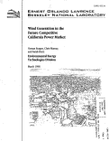 Cover page: Wind Generation in the Future Competitive California Power Market