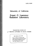 Cover page: TRANSITION PATHS OF u- MESONS CAPTURED IN SOLID LITHIUM