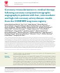 Cover page: Coronary revascularization vs. medical therapy following coronary-computed tomographic angiography in patients with low-, intermediate- and high-risk coronary artery disease: results from the CONFIRM long-term registry