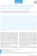 Cover page: Feasibility and Acceptability of Ecological Momentary Assessment of Psychosocial Factors and Self-Management Behaviors Among Veterans With Type 2 Diabetes.