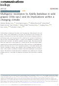 Cover page: Multigenic resistance to Xylella fastidiosa in wild grapes (Vitis sps.) and its implications within a changing climate.