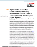 Cover page: High Density Genetic Maps of Seashore Paspalum Using Genotyping-By-Sequencing and Their Relationship to The Sorghum Bicolor Genome.