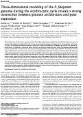 Cover page: Three-dimensional modeling of the P. falciparum genome during the erythrocytic cycle reveals a strong connection between genome architecture and gene expression