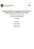 Cover page: Behavioral response to hydrogen fuel cell vehicles and refueling: Results of California drive clinics