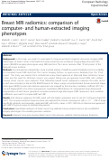 Cover page: Breast MRI radiomics: comparison of computer- and human-extracted imaging phenotypes.