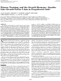 Cover page: Fitness, Training, and the Growth Hormone&nbsp;Insulin-Like Growth Factor I Axis in Prepubertal Girls