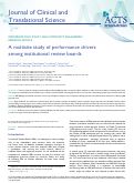 Cover page: A multisite study of performance drivers among institutional review boards