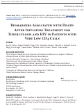 Cover page: Biomarkers Associated with Death After Initiating Treatment for Tuberculosis and HIV in Patients with Very Low CD4 Cells