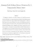 Cover page: Minimum profile Hellinger distance estimation for a semiparametric mixture model