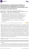 Cover page: Characterization of a Homozygous Deletion of Steroid Hormone Biosynthesis Genes in Horse Chromosome 29 as a Risk Factor for Disorders of Sex Development and Reproduction