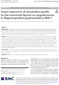 Cover page: Fusion expression of nanobodies specific for the insecticide fipronil on magnetosomes in Magnetospirillum gryphiswaldense MSR-1