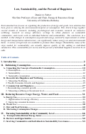 Cover page: Law, Sustainability, and the Pursuit of Happiness