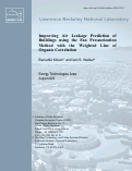 Cover page: Improving Air Leakage Prediction of Buildings using the Fan Pressurization Method with the Weighted Line of Organic Correlation