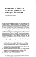 Cover page: Introduction à l'évolution des chaînes opératoires des céramiques méroïtiques