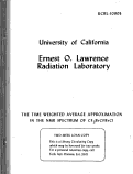 Cover page: THE TIME WEIGHTED AVERAGE APPROXIMATION IN THE NMR SPECTRUM OF CF2BrCFBrCl