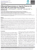 Cover page of Differential Responsiveness to Cigarette Prices by U.S. Adults Who Do and Do Not Use Cannabis