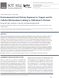 Cover page: Environmental and Dietary Exposure to Copper and Its Cellular Mechanisms Linking to Alzheimers Disease.