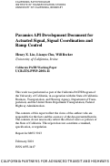 Cover page: Paramics API Development Document for Actuated Signal, Signal Coordination and Ramp Control