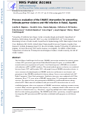 Cover page: Process evaluation of the SHARE intervention for preventing intimate partner violence and HIV infection in Rakai, Uganda