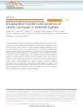 Cover page: Encapsulation kinetics and dynamics of carbon monoxide in clathrate hydrate