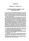 Cover page: A Critique of the California Civil Rights Initiative