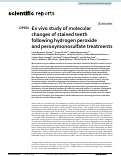 Cover page: Ex vivo study of molecular changes of stained teeth following hydrogen peroxide and peroxymonosulfate treatments.