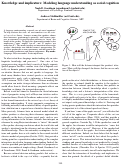 Cover page: Knowledge and implicature: Modeling language understanding as social cognition