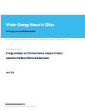 Cover page: Water-Energy Nexus in China A study on a national scale