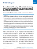 Cover page: Computational Modeling Differentiates Learning Rate From Reward Sensitivity Deficits Produced by Early-Life Adversity in a Rodent Touchscreen Probabilistic Reward Task.