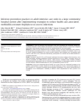 Cover page: Infection prevention practices in adult intensive care units in a large community hospital system after implementing strategies to reduce health care-associated, methicillin-resistant Staphylococcus aureus infections