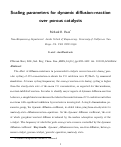 Cover page: Scaling Parameters for Dynamic Diffusion-Reaction over Porous Catalysts