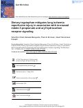 Cover page of Dietary tryptophan mitigates lung ischemia-reperfusion injury in association with increased indole-3-propionate and aryl hydrocarbon receptor signaling