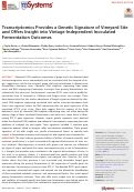 Cover page: Transcriptomics Provides a Genetic Signature of Vineyard Site and Offers Insight into Vintage-Independent Inoculated Fermentation Outcomes